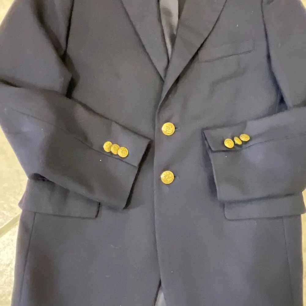 Kitestrings Navy Blue Blazer Suit Jacket Sports Coat Wool Blend Boy's Size 12